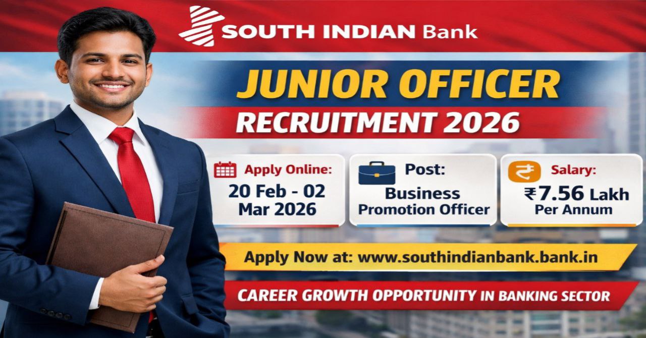 South Indian Bank Junior Officer Recruitment 2026