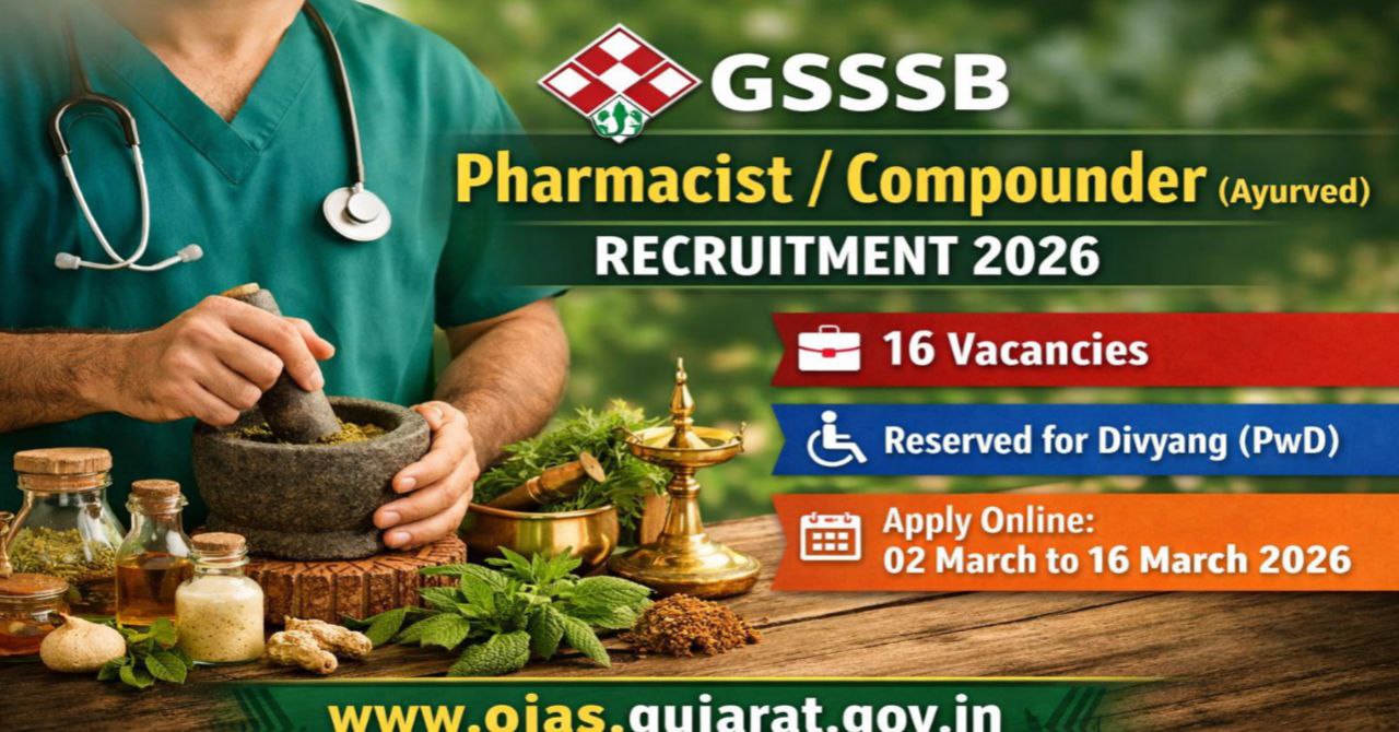 GSSSB Pharmacist / Compounder (Ayurved) Recruitment 2026