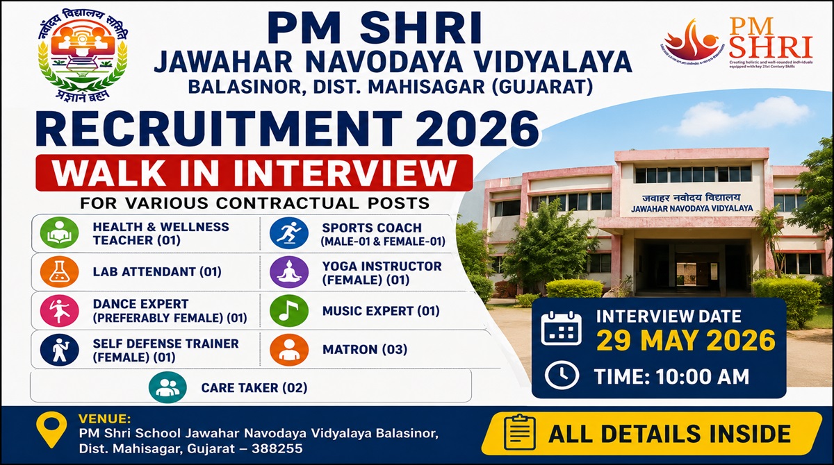 JNV Mahisagar Recruitment 2026