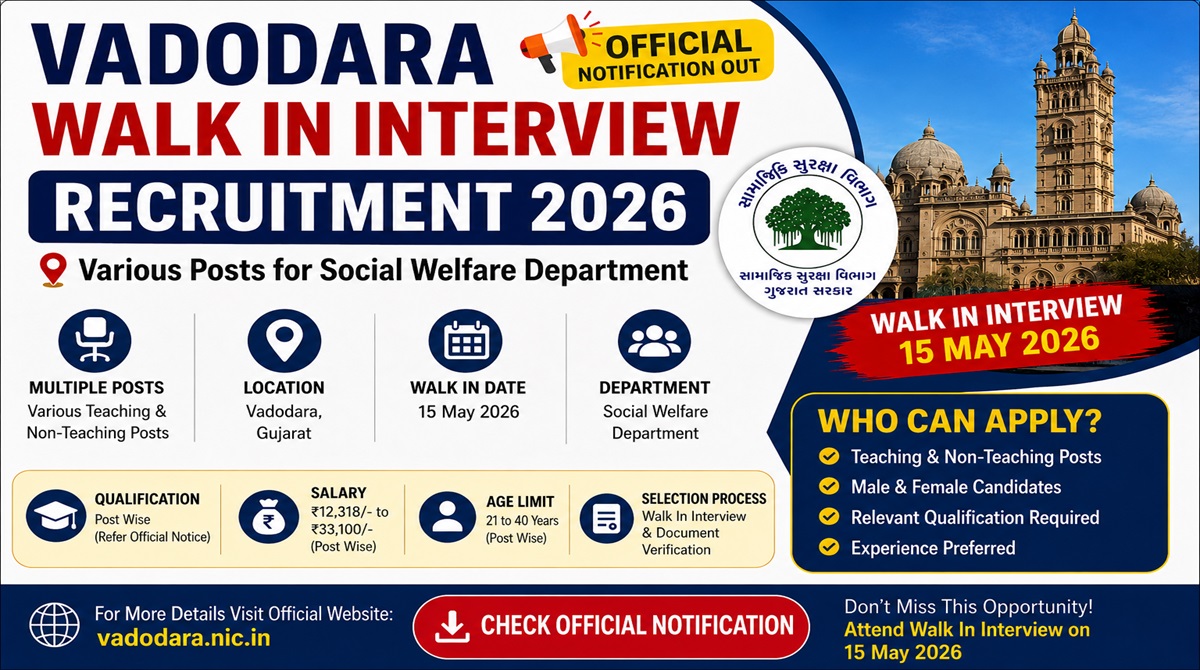 Mission Vatsalya Vadodara Recruitment 2026